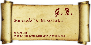 Gercsák Nikolett névjegykártya