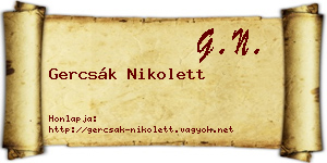 Gercsák Nikolett névjegykártya
